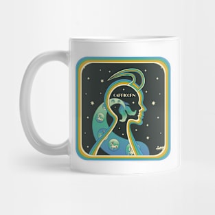 Capricorn 70s style art Mug